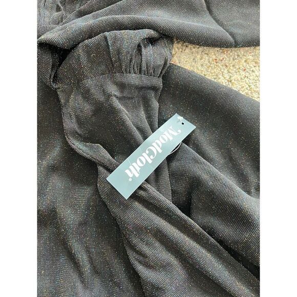 ModCloth Dress Size S Promised You Heaven Mesh Midi Shimmer Mesh Batwing Sleeves - Picture 8 of 9